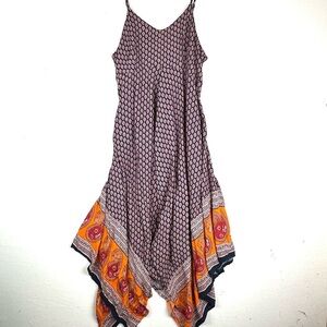 BeachLunchLounge Asymmetrical Sharkbite Hem Midi Dress Beachy Resort